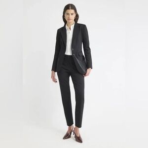 RW&CO. Black Tailored One Button Blazer + Straight-Leg Trousers Suit Set
